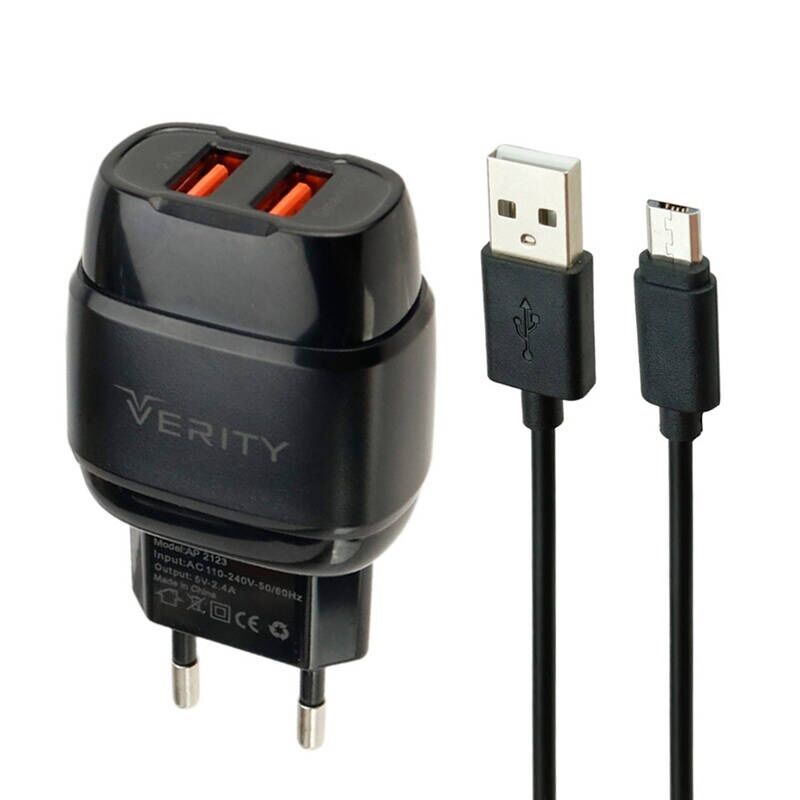 شارژر دیواری وریتی مدل AP2123 همراه با کابل شارژ Micro-Usb gallery0