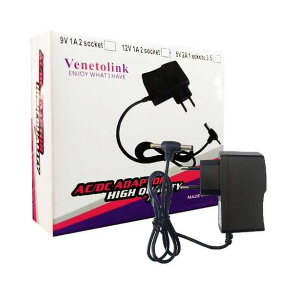 آداپتور 12 ولت 1 آمپر 2 سر مدل Venetolink 12V 1A Adaptor