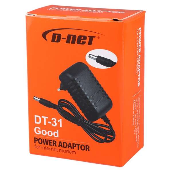 آداپتور 9 ولت 1 آمپر  سر درشت مدل D-net DT31 Adapter