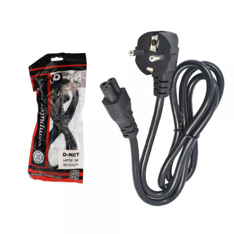 کابل برق سه پین منبع تغذیه لپ تاپ دی نت  طول 1.8 متر gallery1