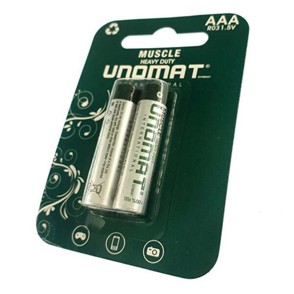 باتری نیم قلمی یونومات مدل Muscle Heavy Duty بسته 2 عددی