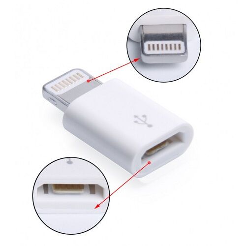 تبدیل micro USB به لایتنینگ مدل lightning adapter