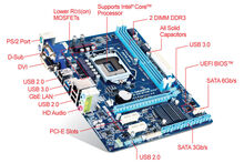 مادربورد گیگابایت مدل B75M  کارکرده gallery2