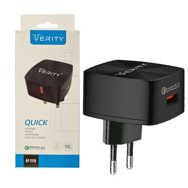 شارژر دیواری وریتی مدل AP-2118 به همراه کابل تبدیل USB-C
