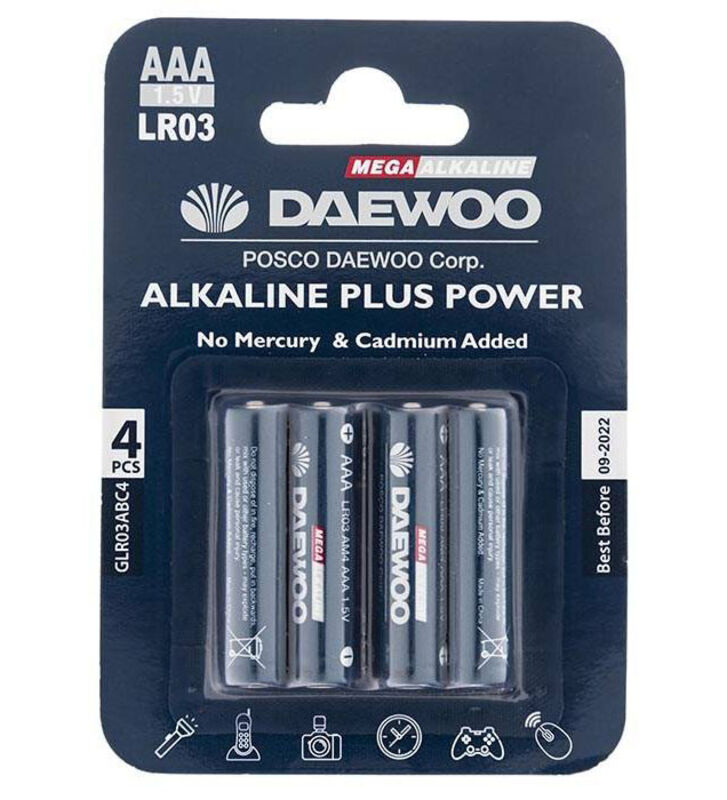 باتری نیم قلمی مدل Daewoo Alkaline plus power  بسته 4 عددی gallery0